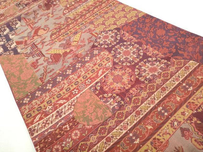 平和屋着物◎六通柄袋帯　花鳥文　正絹　逸品　CABH8749qe