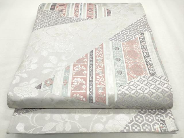 平和屋着物◎六通柄袋帯　花燭錦　銀糸　正絹　逸品　CABH8751qe