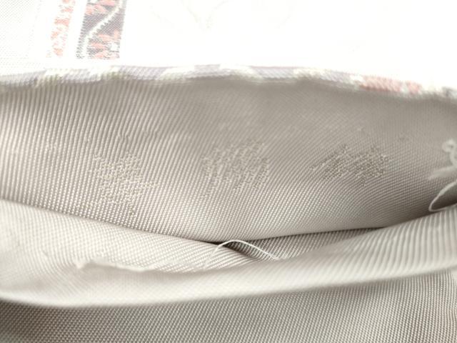 平和屋着物◎六通柄袋帯　花燭錦　銀糸　正絹　逸品　CABH8751qe