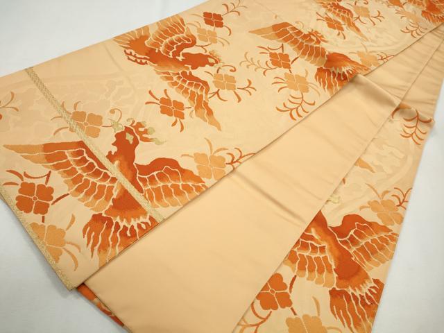 平和屋着物◎六通柄袋帯　唐織　飛鳥花喰鳥　金糸　正絹　逸品　CABH8754qe