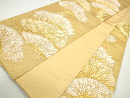 平和屋着物◎六通柄袋帯　松文　金糸　正絹　逸品　CABH8758qe