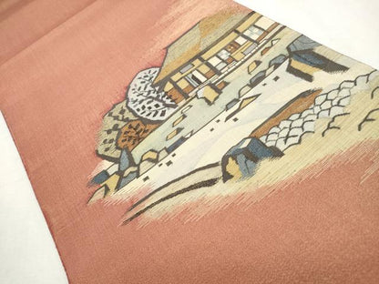 平和屋着物◎太鼓柄袋帯　桂離宮の庭　金糸　正絹　逸品　未使用　CABH8760qe