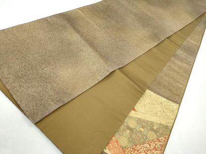 平和屋着物◎太鼓柄袋帯　切嵌　金糸　正絹　逸品　CABH8763qe