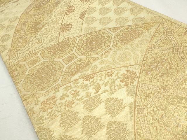 平和屋着物◎佐賀錦　六通柄袋帯　蜀江草花文　金糸　正絹　逸品　CABH8773qe