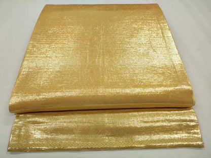 平和屋着物◎六通柄袋帯　霞文　金糸　正絹　逸品　CABH8775qe