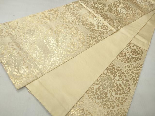 平和屋着物◎六通柄袋帯　正倉院花文　金糸　正絹　逸品　CABH8789qe