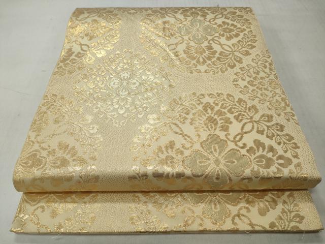 平和屋着物◎六通柄袋帯　正倉院花文　金糸　正絹　逸品　CABH8789qe