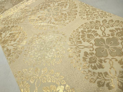 平和屋着物◎六通柄袋帯　正倉院花文　金糸　正絹　逸品　CABH8789qe