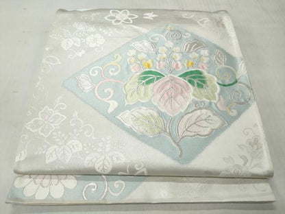 平和屋着物◎六通柄袋帯　唐織　唐草華菱文　銀糸　正絹　逸品　CABH8798qe