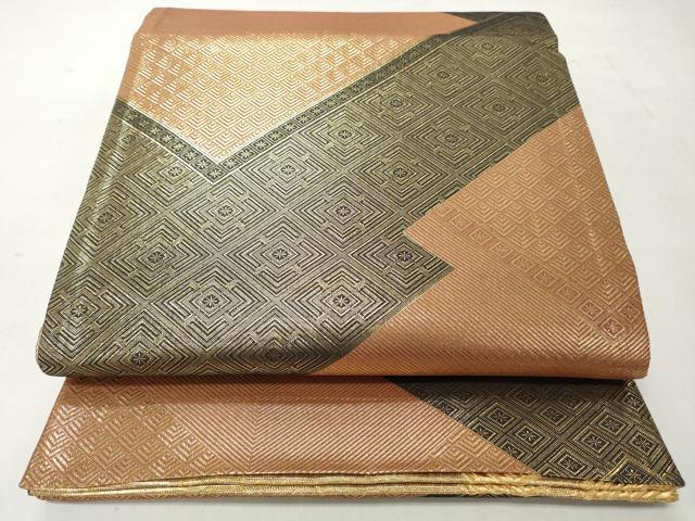 平和屋着物◎両面　全通柄袋帯　色紙重ね文　金糸　正絹　逸品　CABH8800qe