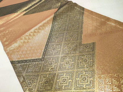 平和屋着物◎両面　全通柄袋帯　色紙重ね文　金糸　正絹　逸品　CABH8800qe
