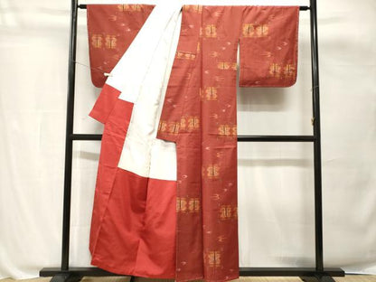 平和屋着物■上質な紬　琉球絣文様　正絹　逸品　CABH8803ev