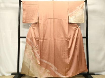 平和屋着物■訪問着　刺繍　道長横笛花文　金彩　正絹　逸品　CABH8804ev