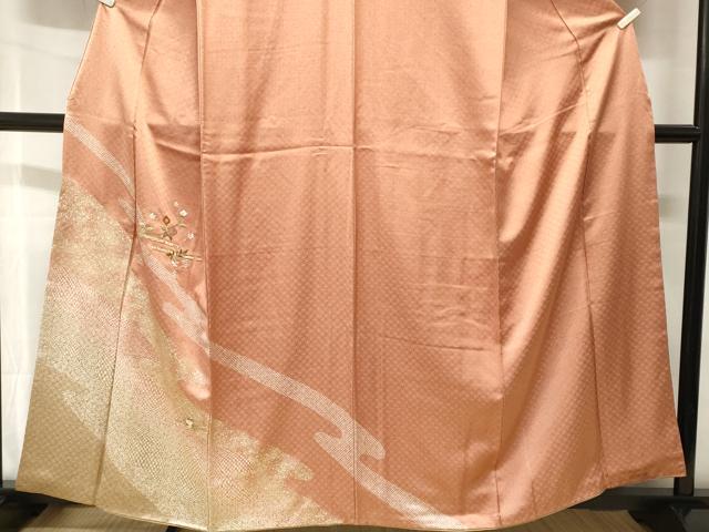平和屋着物■訪問着　刺繍　道長横笛花文　金彩　正絹　逸品　CABH8804ev