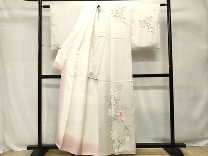平和屋着物■訪問着　刺繍　葡萄枝葉文　正絹　逸品　CABH8807ev