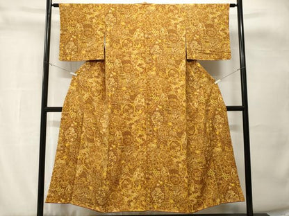 平和屋着物■上質な小紋　絵皿陶器更紗花鳥文　正絹　逸品　CABH8814ev