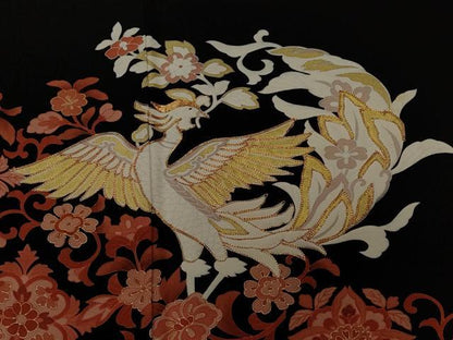 平和屋着物■豪華色留袖　作家物　駒刺繍　鳳凰花唐草文　金彩　正絹　逸品　CABH8816ev