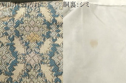 平和屋着物■上質な紬　幾何学花文　正絹　逸品　CABH8818ev