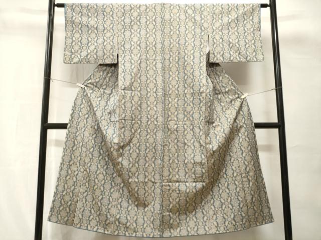 平和屋着物■上質な紬　幾何学花文　正絹　逸品　CABH8818ev