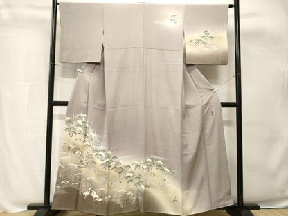 平和屋着物■訪問着　作家物　群鶴御所解文　暈し染め　金彩　正絹　逸品　CABH8820ev