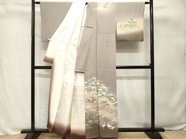平和屋着物■訪問着　作家物　群鶴御所解文　暈し染め　金彩　正絹　逸品　CABH8820ev