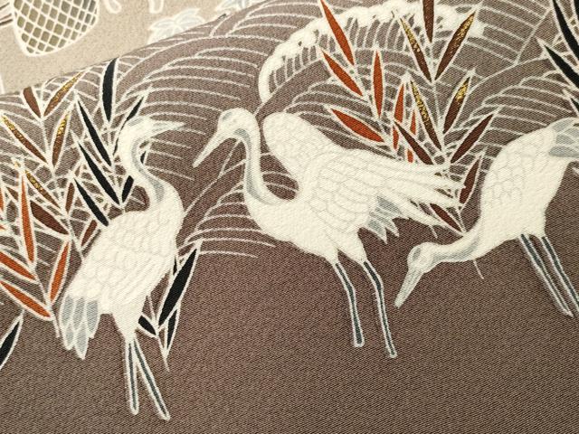 平和屋着物■訪問着　作家物　群鶴御所解文　暈し染め　金彩　正絹　逸品　CABH8820ev