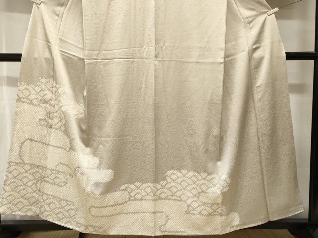 平和屋着物■訪問着　刺繍　絞り　絵絣青海波文　銀糸　正絹　逸品　CABH8823ev