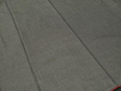 平和屋着物■上質な紬　絣文様　黒地　正絹　逸品　CABH8824ev