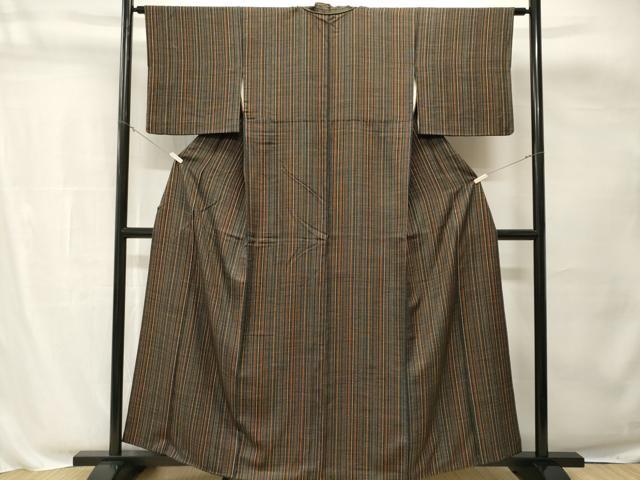 平和屋着物■上質な小紋　縞　正絹　逸品　CABH8827ev