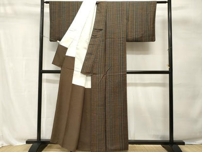 平和屋着物■上質な小紋　縞　正絹　逸品　CABH8827ev