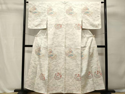 平和屋着物■訪問着　鈴草花文　流水文　暈し染め　正絹　逸品　CABH8830ev
