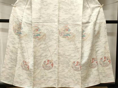 平和屋着物■訪問着　鈴草花文　流水文　暈し染め　正絹　逸品　CABH8830ev