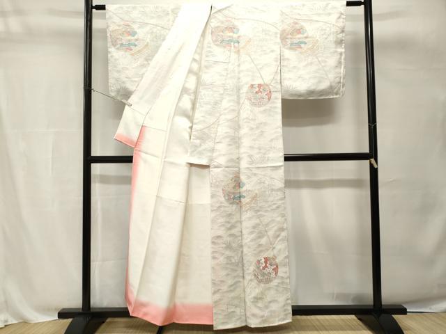 平和屋着物■訪問着　鈴草花文　流水文　暈し染め　正絹　逸品　CABH8830ev
