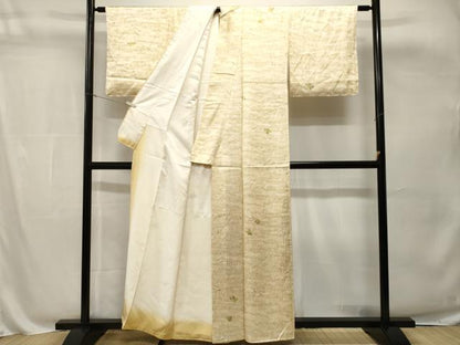 平和屋着物■上質な小紋　枝松葉文　暈し染め　金彩　正絹　逸品　CABH8831ev