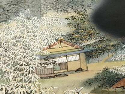 平和屋着物■豪華黒留袖　作家物　笹竹風景文　暈し染め　金彩　正絹　逸品　CABH8832ev
