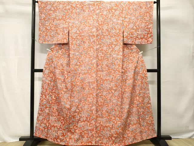 平和屋着物■訪問着　鳳凰更紗花文　暈し染め　正絹　逸品　未使用　CABH8833ev
