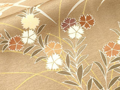 平和屋着物■訪問着　駒刺繍　芝草松竹梅花文　暈し染め　金彩　正絹　逸品　CABH8836ev