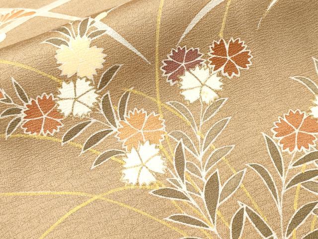 平和屋着物■訪問着　駒刺繍　芝草松竹梅花文　暈し染め　金彩　正絹　逸品　CABH8836ev