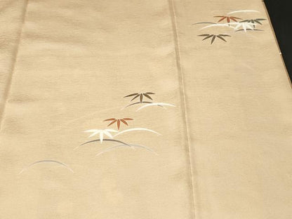 平和屋着物■訪問着　駒刺繍　芝草松竹梅花文　暈し染め　金彩　正絹　逸品　CABH8836ev