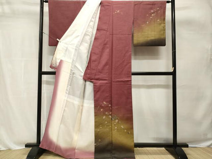 平和屋着物■訪問着　花筏枝花文　暈し染め　金彩　やまと誂製　正絹　逸品　CABH8837ev
