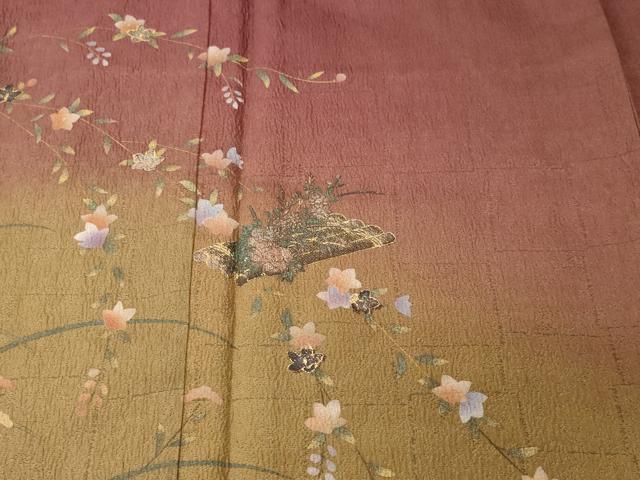 平和屋着物■訪問着　花筏枝花文　暈し染め　金彩　やまと誂製　正絹　逸品　CABH8837ev