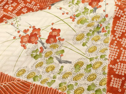 平和屋着物■上質な小紋　吉祥枝梅花文　金彩　正絹　逸品　CABH8840ev