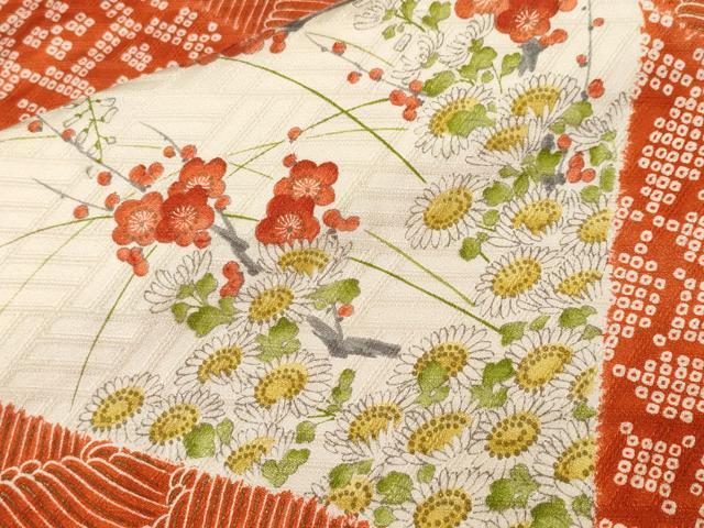 平和屋着物■上質な小紋　吉祥枝梅花文　金彩　正絹　逸品　CABH8840ev