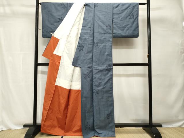 平和屋着物■上質な紬　花唐草文　正絹　逸品　CABH8841ev
