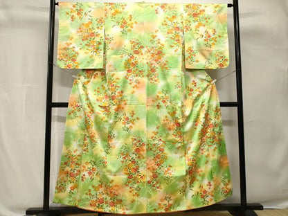 平和屋着物■上質な小紋　草花文　暈し染め　正絹　逸品　CABH8844ev
