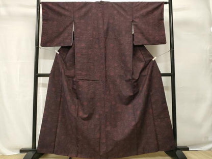 平和屋着物■上質な紬　立涌草花文　正絹　逸品　CABH8845ev
