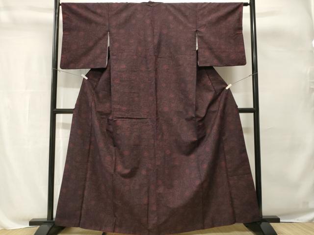 平和屋着物■上質な紬　立涌草花文　正絹　逸品　CABH8845ev