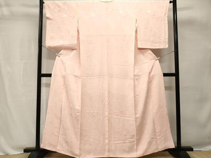 平和屋着物■上質な色無地　鬘帯御所車花地紋　薄桜色　正絹　逸品　CABH8849ev