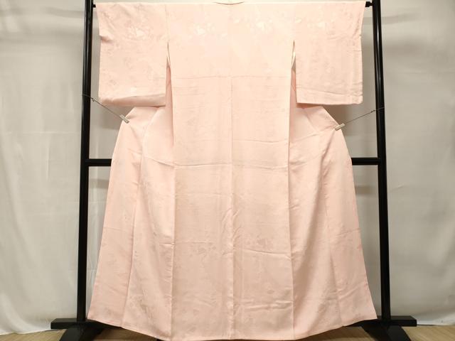 平和屋着物■上質な色無地　鬘帯御所車花地紋　薄桜色　正絹　逸品　CABH8849ev