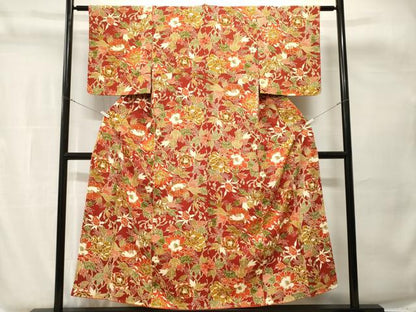 平和屋着物■上質な小紋　枝椿文　やまと誂製　正絹　逸品　未使用　CABH8851ev